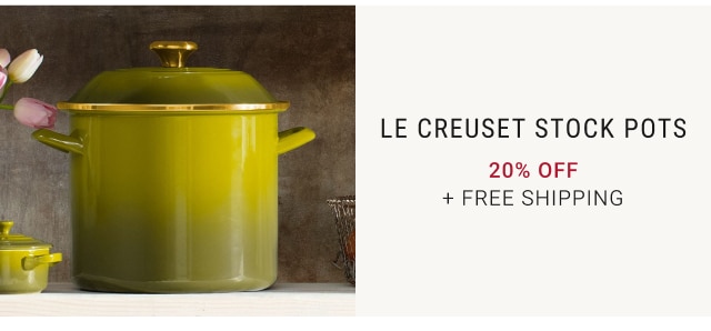 Le Creuset Stock Pots 20% off + FREE SHIPPING