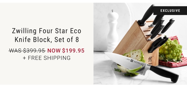 Zwilling Four Star Eco Knife Block, Set of 8 NOW $199.95 + FREE SHIPPING