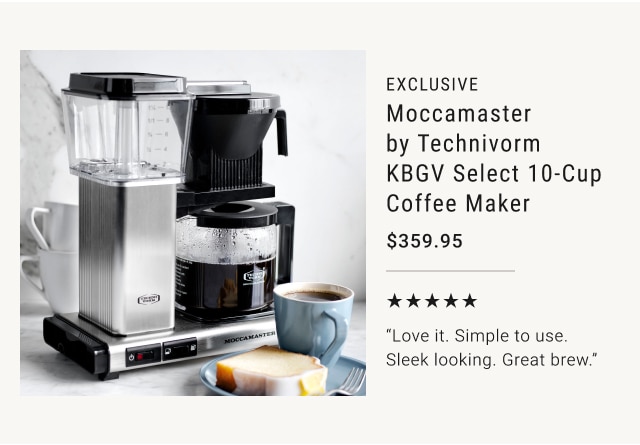 EXCLUSIVE - Up to 20% off Moccamaster by Technivorm KBGV Select 10-Cup Coffee Maker $359.95