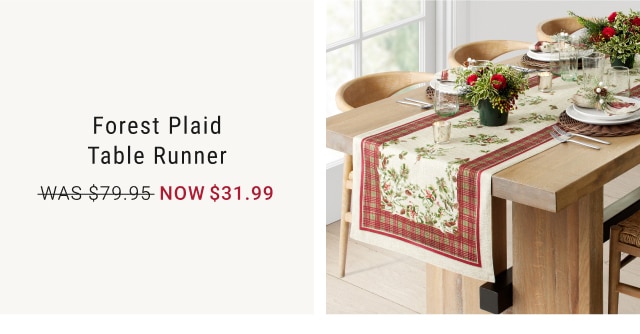 Forest Plaid Table Runner - Now $31.99