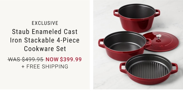 Staub Enameled Cast Iron Stackable 4-Piece Cookware Set - Now $399.99 + Free Shipping