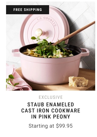 exclusive Staub Enameled Cast Iron Cookware in Pink Peony Starting at $99.95