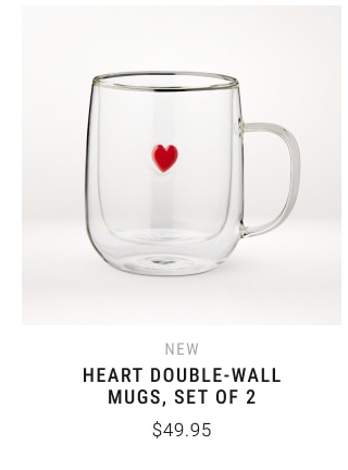 new - Heart Double-Wall Mugs, Set of 2 $49.95