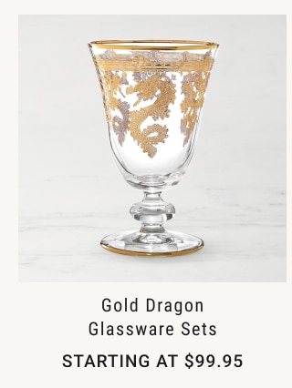 Gold Dragon Glassware Sets Starting at $99.95