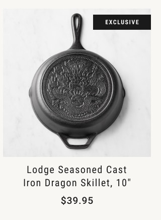 Lodge Seasoned Cast Iron Dragon Skillet, 10" $39.95