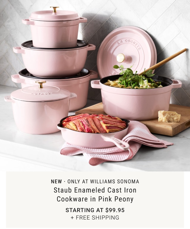 new · only at williams sonoma - Staub Enameled Cast Iron Cookware in Pink Peony Starting at $99.95 + free shipping