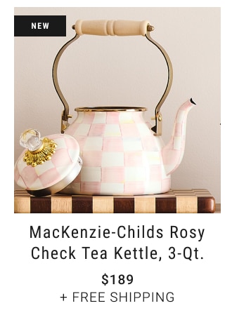 MacKenzie-Childs Rosy Check Tea Kettle, 3-Qt. $189 + Free Shipping