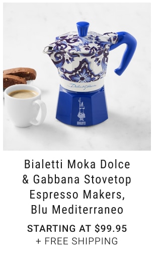 Bialetti Moka Dolce & Gabbana Stovetop Espresso Makers, Blu Mediterraneo Starting at $99.95 + Free Shipping