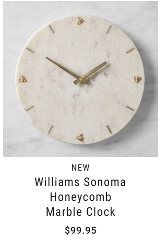 NEW Williams Sonoma Honeycomb Marble Clock $99.95