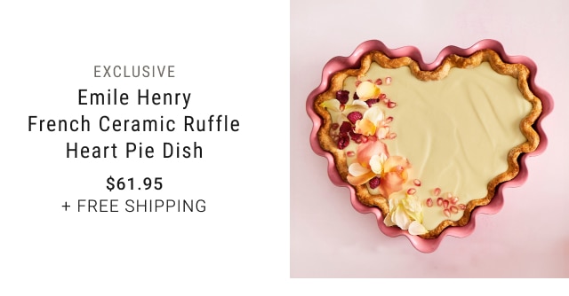 Emile Henry French Ceramic Ruffle Heart Pie Dish - $61.95 + Free Shipping