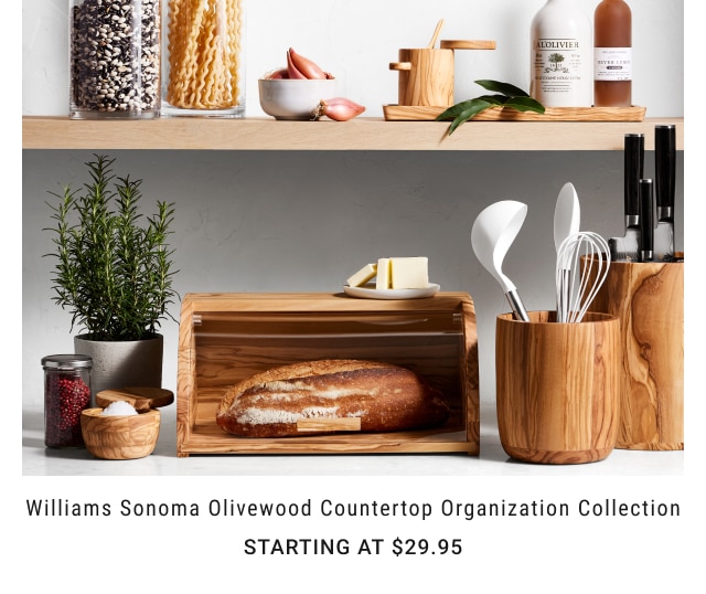 Williams Sonoma Olivewood Countertop Organization Collection - Starting at $29.95