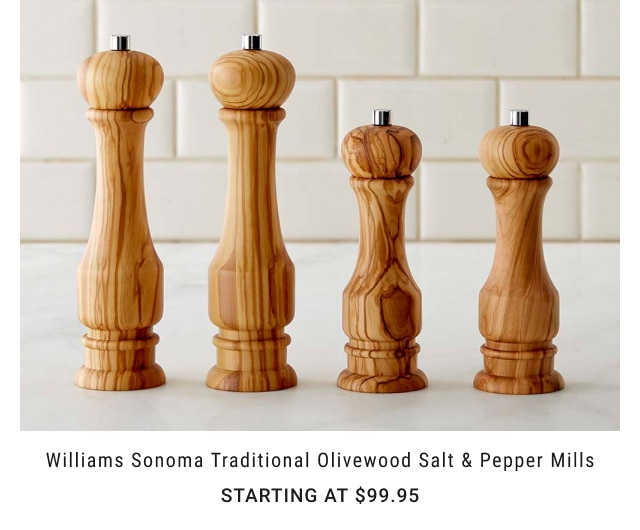 Williams Sonoma Traditional Olivewood Salt & Pepper Mills - Starting at $99.95