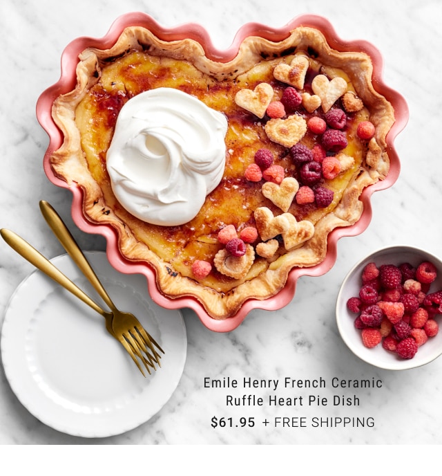 Emile Henry French Ceramic Ruffle Heart Pie Dish $61.95 + Free Shipping