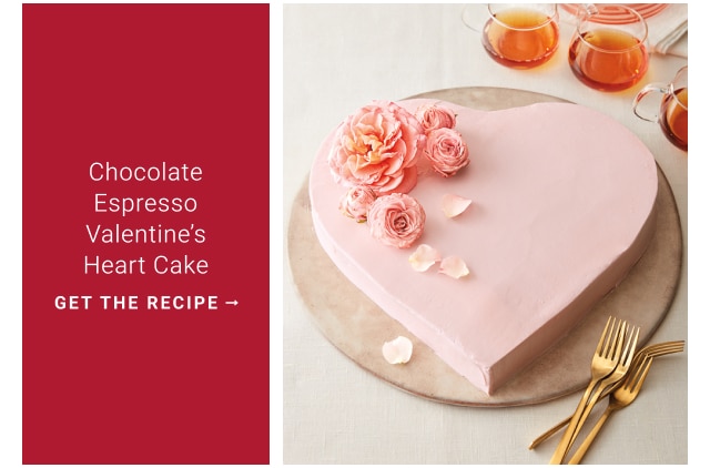 Chocolate Espresso Valentine’s Heart Cake - get the recipe