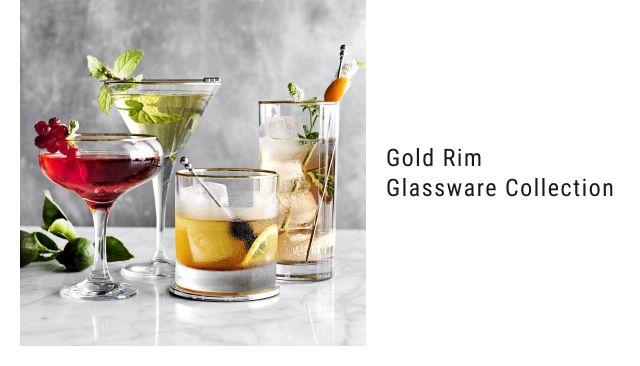 Gold Rim Glassware Collection