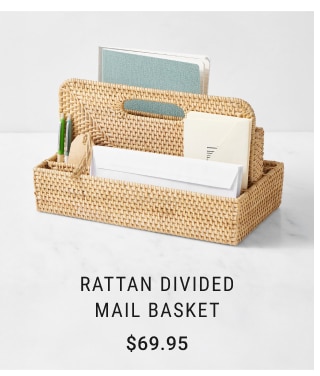 Rattan Divided Mail Basket $69.95