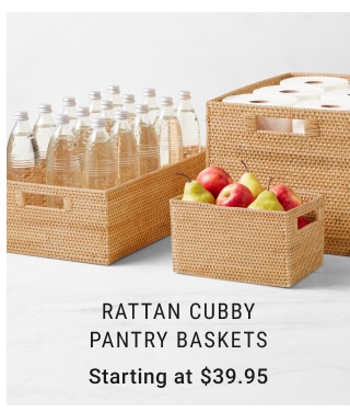 Rattan Cubby Pantry Baskets Starting at $39.95