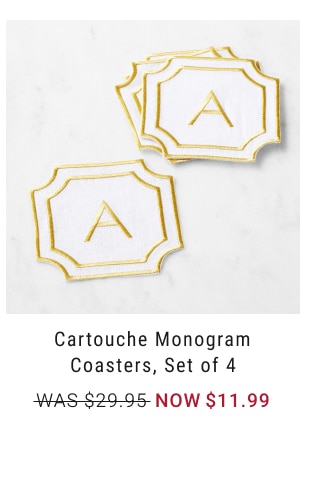 Cartouche Monogram Coasters, Set of 4 - Now $11.99