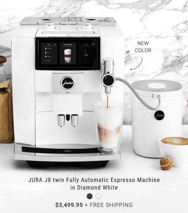 Jura j8 twin fully automatic espresso machine in diamond white - $3,499.95 + free shipping