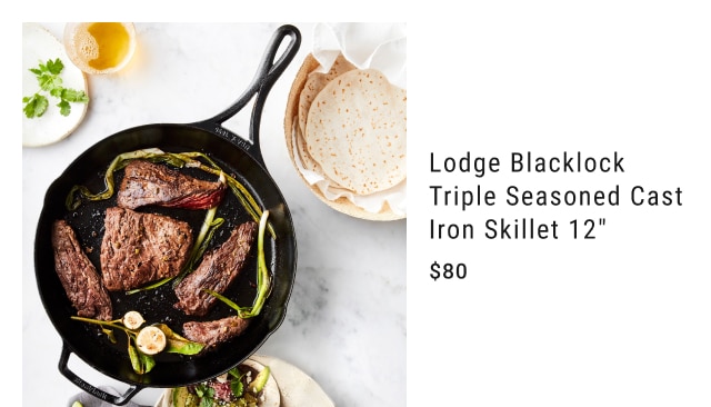 lodge blacklock triple cast iron skillet 12” - $80