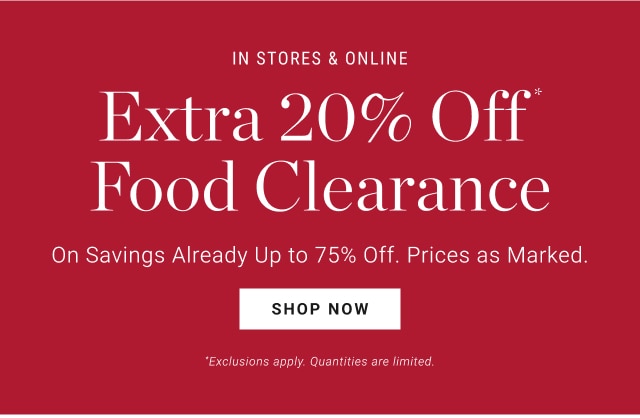 Extra 20% Off Food Clearance - shop now