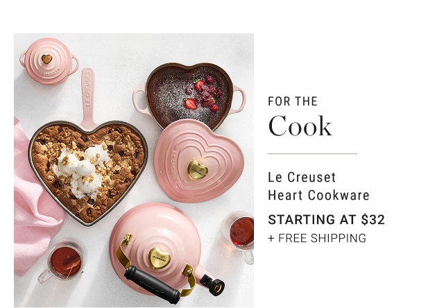 for the cook - le creuset heart cookware - starting at $32 + free shipping