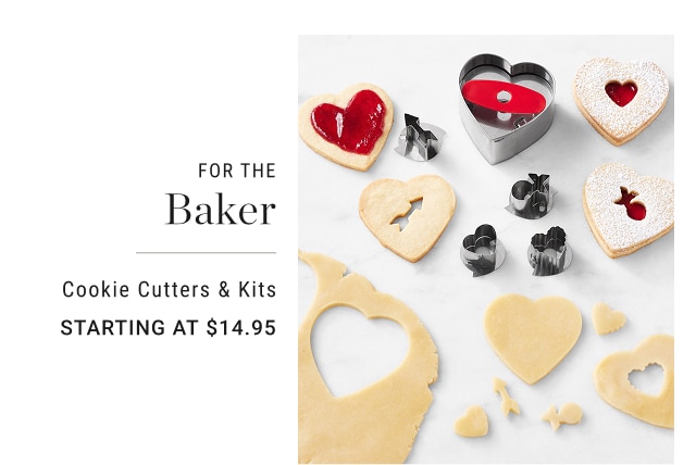 for the baker - cookie cutters & kits - starting at $14.95