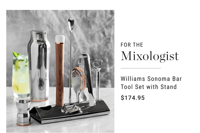 for the mixologist - williams sonoma bar tool set with stand - $174.95