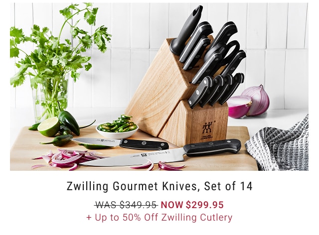 Zwilling Gourmet Knives, Set of 14 NOW $299.95 + Up to 50% Off Zwilling Cutlery