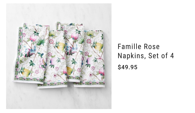 Famille Rose Napkins, Set of 4 - $49.95