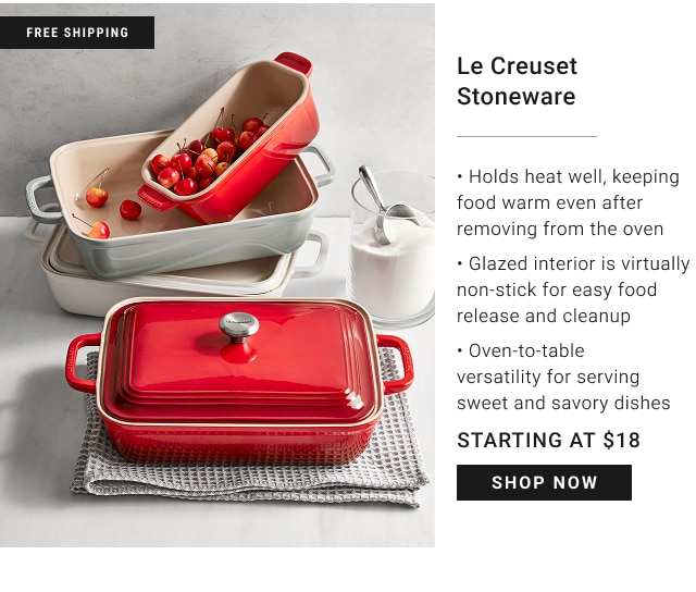 Le Creuset Stoneware Starting at $18 - shop now