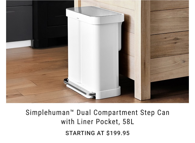 Simplehuman™ Dual Compartment Step Can with Liner Pocket, 58L - Starting at $199.95
