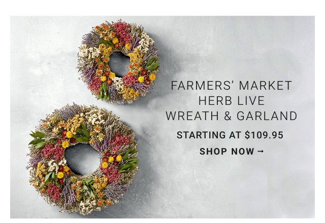 Farmers’ Market Herb Live Wreath & Garland Starting at $109.95 - SHOP NOW