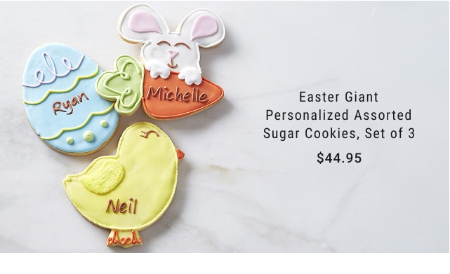 Easter Giant Personalized Assorted Sugar Cookies, Set of 3 - Starting at $44.95
