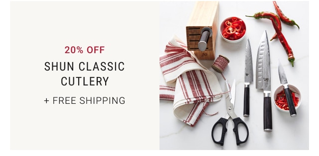 20% off shun classic cutlery + free shipping