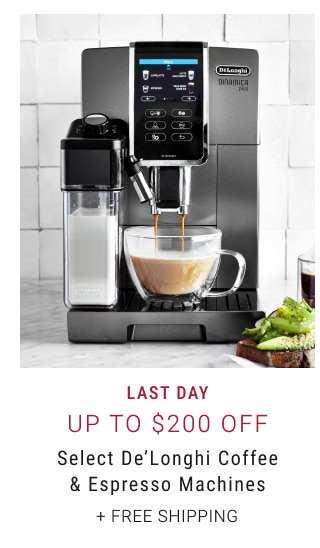 Last Day - Up to $200 Off Select De’Longhi Coffee & Espresso Machines + Free Shipping