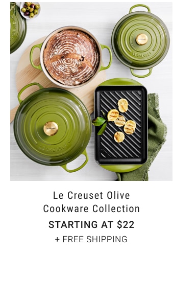 Le Creuset Olive Cookware Collection Starting at $22 + FREE SHIPPING