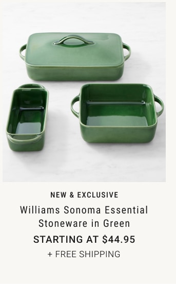 NEW & EXCLUSIVE - Williams Sonoma Essential Stoneware in Green Starting at $44.95 + FREE SHIPPING