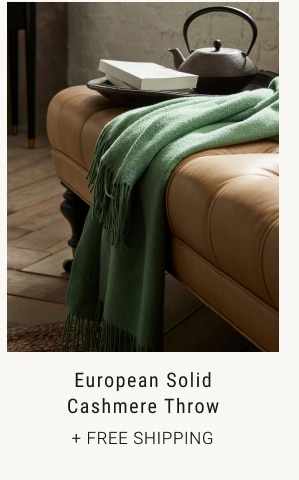 European Solid Cashmere Throw + FREE SHIPPING