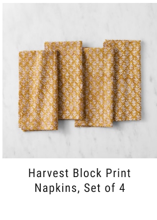 Harvest Block Print Napkins, Set of 4