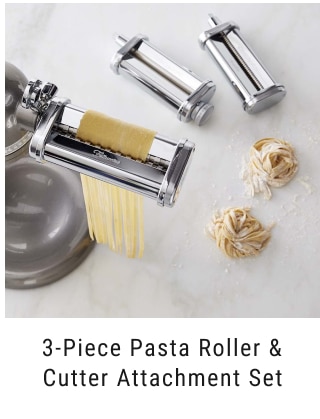 3-Piece Pasta Roller & Cutter Attachment Set