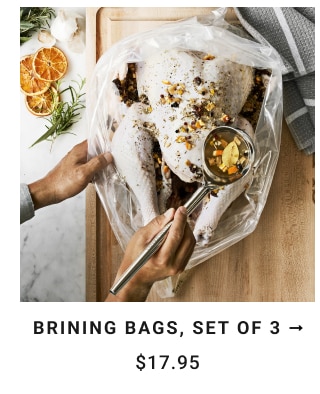 Brining Bags, set of 3 starting at $17.95