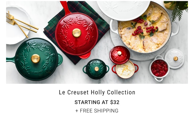 Le Creuset Holly Collection Starting at $32 + FREE SHIPPING