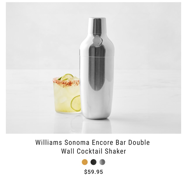 Williams Sonoma Encore Bar Double Wall Cocktail Shaker $59.95