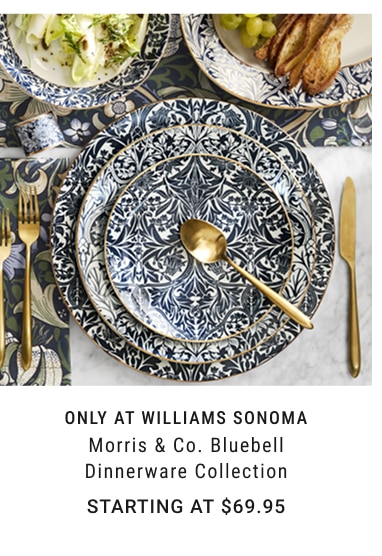 Only at Williams Sonoma - Morris & Co. Bluebell dinnerware collection starting at $69.95