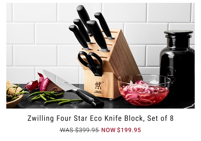 Zwilling Four Star Eco Knife Block, Set of 8 NOW $199.95