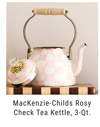 MacKenzie-Childs Rosy Check Tea Kettle, 3-Qt.