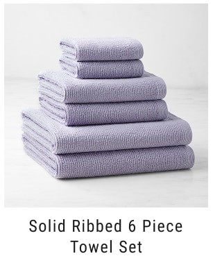 Solid Ribbed 6 Piece Towel Set