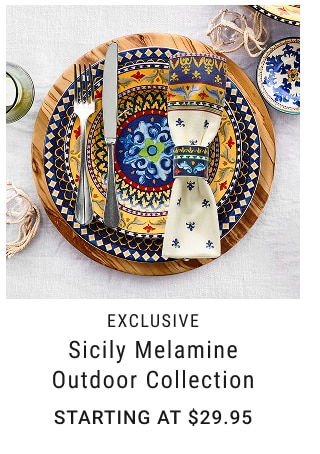 Exclusive - Sicily Melamine Outdoor Collection Starting at $29.95