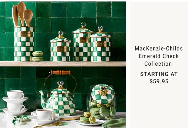 MacKenzie-Childs Emerald Check Collection Starting at $59.95
